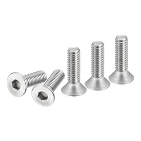 #10-32 x 5/8" Flat Head Socket Cap Screws, 50 Pack 304 Stainless Steel Hex Socket Flat Head Screws, Full Thread, Countersunk Bolts