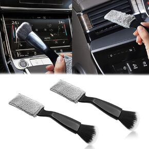2 Pcs Double Head Brush for Car Cleaning, 2 in 1 Car Duster for Detailing Interior, Portable Car Interior Detailing Brush Car Dust Brush for Cleaning Air Vent Dashboard