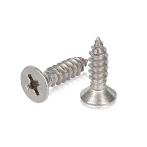 Hession Wood Screws Stainless Steel 304 Flat Head Phillips Drive Self Tapping Screw for Sheet Metal Thread Sharp Point 20pcs Pack (#8 x 1-1/4 inch)