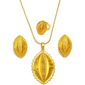 Ethiopian Jewelry for Women Set, Eritrean Jewelry Set for Women African Jewelry Sets Eritrean Ethiopian Ethnic Traditional Jewelry for Wedding Engagement Sets Gold Color Africa