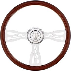United Pacific 88133 - Steering Wheel - 18" Flame Steering Wheel With Hub - Freightliner 1989- July 2006