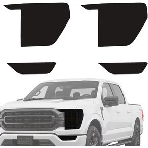 Blackout Precut Headlight Vinyl Tint Film Fog Lights Wrap Cover Overlay Compatible with Ford F150 2021-2023