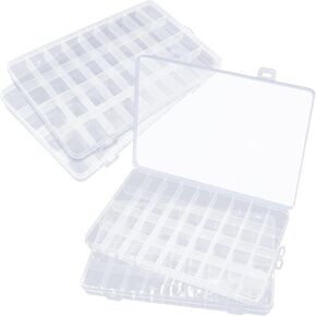 4 Pack Clear Plastic Organizer Box 36 Grids Plastic Organizer Box with Fixed Dividers Clear Storage Container Jewelry Box for Beads Art DIY Crafts Jewelry Hair Accessories in Kuwait