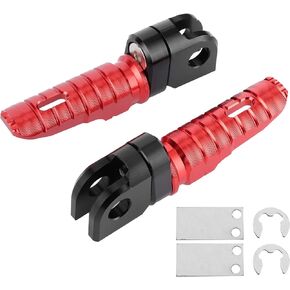 Front Foot Pegs,Pair of Front Foot Pegs Aluminum Alloy Pedals Fit for Z125 PRO Z250/SL Z400 Z900(Red)
