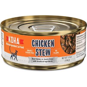 KOHA Minimal Ingredient Chicken Stew for Cats, High Protein Limited Ingredient Wet Cat Food, 5.5oz Cans (Case of 24)