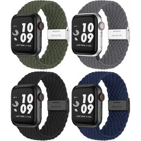 Stretchy Solo Loop Compatible with Apple Watch Band 49mm 45mm 44mm 42mm 41mm 40mm 38mm, Nylon Elastic Sport Band Strap Wristband for Ultra 2/1 iWatch Series 9 8 7 6 5 4 3 2 1 SE in Kuwait