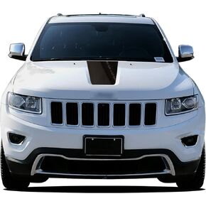 طقم غطاء غطاء محرك السيارة من الفينيل المعتم مسبقًا متوافق مع ويناسب Grand Cherokee 2011-2019 - ألياف الكربون باللون الأسود