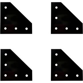 4PCS/Set Surface Anodic Oxidation Black L Shape Corner Bracket Plate 5-Hole Outside Joining Plate for 3030 Series Aluminum Profile 3D Printer Frame (3030, Black L-4pcs)