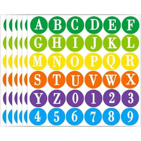 Top Label Alphabet Number Stickers,1 Inch Colorful A-Z Letter Stickers for Scrapbooking,504 Pcs 0-9 Number Stickers