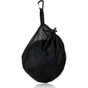 Single Ball Bag with Zipper Pocket, Mesh Carry Bag Drawstring Ball Storage Net Bag Sports Ball Sling Back Bag Backpack for Carrying Basketball Volleyball Soccer Football