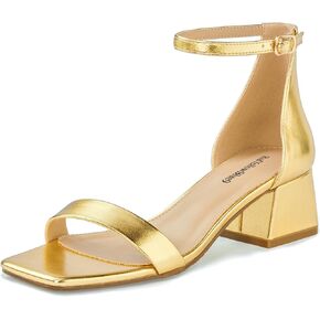 Women's Low Heels Square Open Toe Block Heeled Dress Ankle Strap Pump Holiday Party Homecoming Prom Wedding Sandals Fashionable