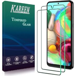 KAREEN [2 Pack] Screen Protector for Samsung Galaxy A71, A71 5G, A71 5G UW Tempered Glass, Support Fingerprint Reader, Anti Scratch, Bubble Free, 9H Hardness