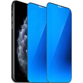 2 Pack Anti-Blue Privacy Tempered Glass for iPhone 15 Pro Max Mirror Anti-Spy Screen Protector Anti-Peeping Film Electroplated Blue 6.7 inch