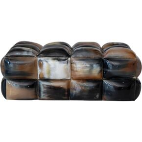 Creative Co-Op Decorative Horn Bubble Storage, Black and Brown Box