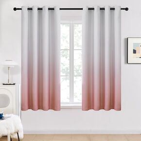 Deconovo Blackout Ombre Curtains for Living Room, Decorative Gradient Grommet Room Darkening Curtain and Drapes, Teal, 52x84 Inches, 2 Panels