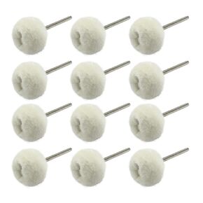 24Pcs Wool Felt Mounted Points Mandrel Grinding Bits, 1/8 Inch Shank Wool Felt Polishing Buffing Wheel Cylinder Shaped Rotary Tool Accessories Kit (Sanding Diameter: 10mm)