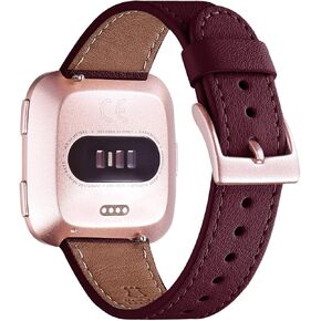 WFEAGL لأحزمة Fitbit Versa، حزام بديل من الجلد المحبب العلوي لساعة Fitbit Versa/Versa 2 /Versa Lite/Versa SE للياقة البدنية الذكية (حزام PinkSand + مشبك ذهبي وردي)