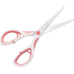 Multipurpose Stainless Steel Scissors 6.7" Pink Sharp Shears Comfort-Grip Scissors for Fabric Craft Office Supplies (Pink 7.7'')
