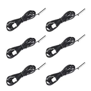 10K 3950 Ohm NTC Thermistor Temperature Sensor Probe, Stainless Digital Thermal Sensor Probe Cable Length 1M with XH2.54-2P Plug for Air Conditioner (Pack of 6) (10K/1m(Stainless Digital))
