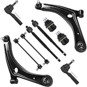 SCITOO 10pcs Front Suspension Kit Lower Control Arm Inner Outer Tie Rod End Sway Bar Link Lower Ball Joint Fit 2007-2017 For Jeep Compass Patriot 2007-2012 For Dodge Caliber