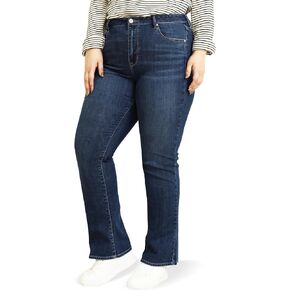 Women's Plus Size Mid Rise Flare Jean Skinny Stretchy Denim Pants