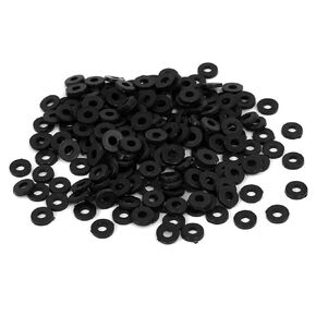 uxcell M2 x 5mm x 1mm Nylon Flat Insulating Washers Gaskets Spacers Fastener for Faucet Pipe Water Hose Black 300PCS