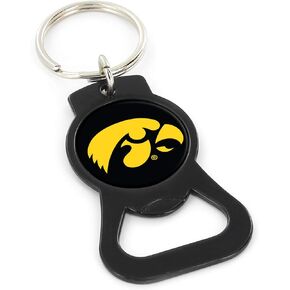 Aminco NCAA Iowa Hawkeyes Black Bottle Opener Keychain