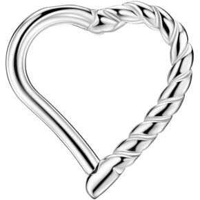 FANSING Braided Heart Daith Piercing Jewelry 16g Daith Earrings Hoop Surgical Steel Daith Hoop for Both Ears