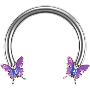 Septum Ring Horseshoe Hoop Ring Nose Rings Cartilage Earring Butterfly Helix Piercing Body Jewelry for Women Men