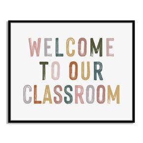 Welcome To Our Classroom Sign, Classroom Sign Print, Boho Wall Decor, Rainbow Classroom Wall Art, Teacher Gift, for Teacher, School Welcome Sign, Unframed (8X10 INCH)