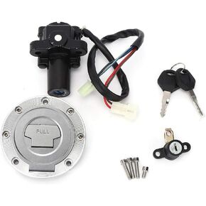 for Yamaha 600 yzf 1999 motorcycle gas cap Qiilu Motorcycle Lock Set, Ignition Switch Fuel Gas Cap Seat Lock Key Set Fit for Yamaha YZF R6/ YZF R1/ FZ6/ FZ09/ FZ6R