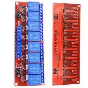 12V 8 Channel Relay Module with OPTO-Isolated High and Low Level Trigger 8 Ways Relay Switch Module Compatible with Ar-duino