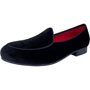 Men's Velvet Belgian Loafers Formal Dress Shoes Slip-On Tuxedo Smoking Slippers Flats