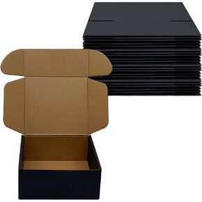 24 Pack 8x6x3 inch Black Shipping Boxes ，Cardboard Packaging Boxes for Mailing Shipping Corrugated Cardboard Boxes for Packaging Small Business Craft Flat Shipping Boxes Empty Gifts Giving Products