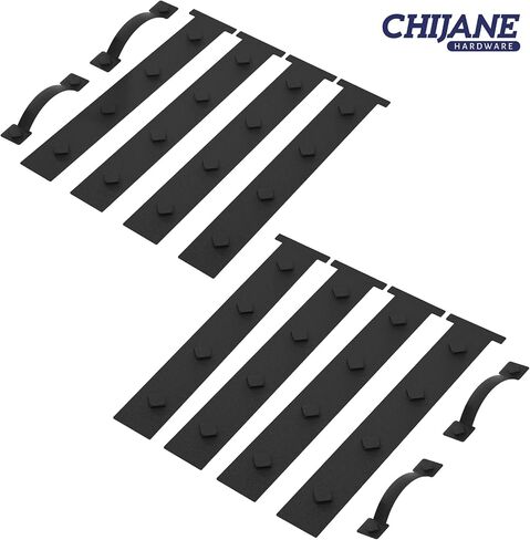 CHIJANE Magnetic Garage Door Decorative Hardware,Garage Door Magnets Accents Curb Appeal Faux Hinges&Handle,4 Hinges+2 Handles Garage Door Decor Hardware Kit for Steel or Metal Alloy Doors,Black in Saudi Arabia