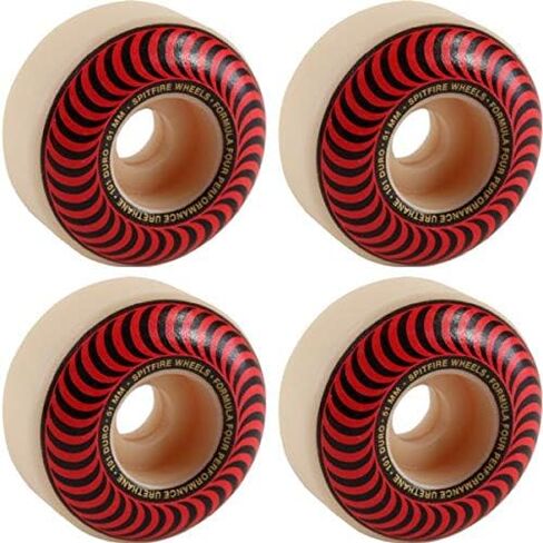 Spitfire Wheels Formula Four Classic Swirl White w/Red Skateboard Wheels - 51mm 101a (Set of 4) in Saudi Arabia