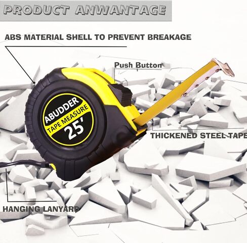 شريط قياس، 6 عبوات شريط قياس كبير قابل للسحب مع كسور 1/8، شريط قياس 10/16/25 قدم (10أقدام و16أقدام و25أقدام، برتقالي، 6) in Kuwait