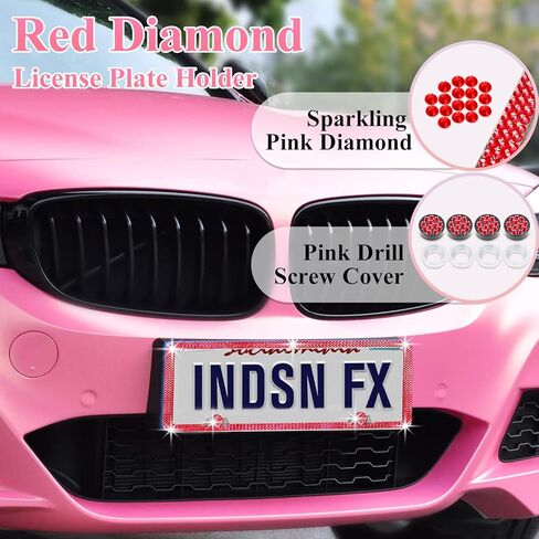 مجموعة قطع غيار السيارات YIXIN المكونة من 21 قطعة من حجر الراين اللامع تتضمن حامل لوحة الترخيص، وملصق مقبض الباب، وإطار غطاء جذع الصمام ذو الشعار الدائري لإكسسوارات السيارة للنساء، أبيض - 21 قطعة in Kuwait