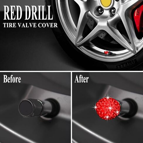 مجموعة قطع غيار السيارات YIXIN المكونة من 21 قطعة من حجر الراين اللامع تتضمن حامل لوحة الترخيص، وملصق مقبض الباب، وإطار غطاء جذع الصمام ذو الشعار الدائري لإكسسوارات السيارة للنساء، أبيض - 21 قطعة in Kuwait