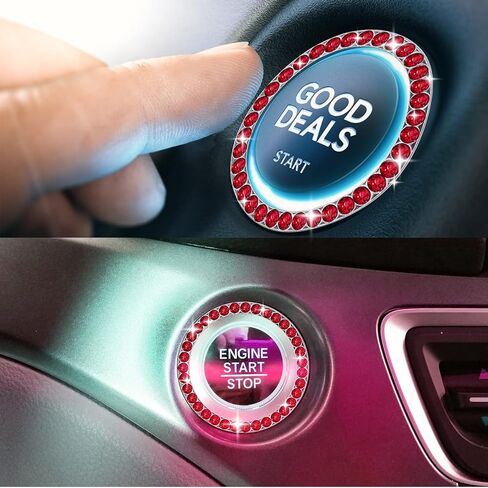 مجموعة قطع غيار السيارات YIXIN المكونة من 21 قطعة من حجر الراين اللامع تتضمن حامل لوحة الترخيص، وملصق مقبض الباب، وإطار غطاء جذع الصمام ذو الشعار الدائري لإكسسوارات السيارة للنساء، أبيض - 21 قطعة in Kuwait