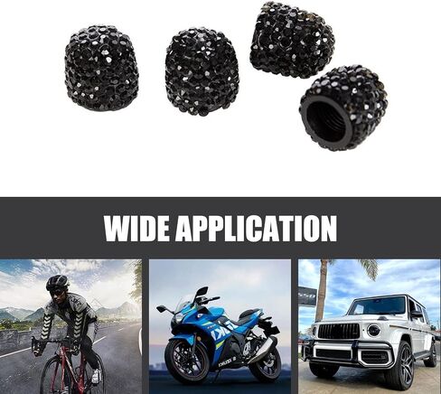 4 PCS Bling Valve Stem Caps, Sparkling Car Wheel Tire Valve Caps, Universal for Cars, Trucks and Motorcycles (White) in Saudi Arabia