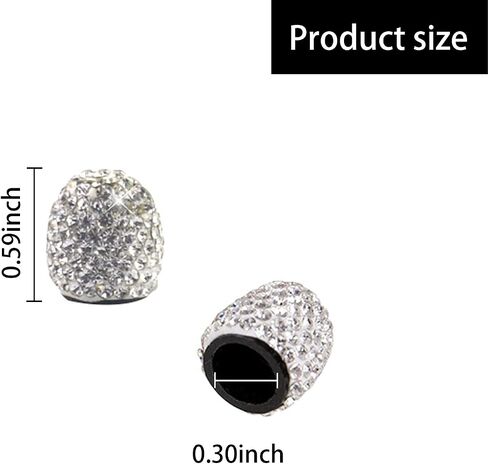 4 PCS Bling Valve Stem Caps, Sparkling Car Wheel Tire Valve Caps, Universal for Cars, Trucks and Motorcycles (White) in Saudi Arabia