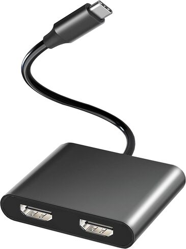 محول HDMI مزدوج لشاشتين، محطة إرساء شاشة مزدوجة، موزع HDMI للشاشات المزدوجة، تمديد العرض، محول USB C إلى HDMI مزدوج، محول شاشة مزدوج لأجهزة الكمبيوتر المحمولة من النوع C in Kuwait