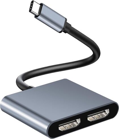 محول HDMI مزدوج لشاشتين، محطة إرساء شاشة مزدوجة، موزع HDMI للشاشات المزدوجة، تمديد العرض، محول USB C إلى HDMI مزدوج، محول شاشة مزدوج لأجهزة الكمبيوتر المحمولة من النوع C in Kuwait