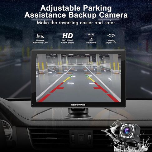 شاشة لمس Carplay لاسلكية مع كاميرا احتياطية: Carplay محمول وستيريو سيارة Android Auto، أجهزة استقبال صوت السيارة مع وصلة مرآة، ملاحة GPS، أجهزة استقبال صوت السيارة، ستيريو السيارة، بلوتوث (9 بوصات) in Kuwait