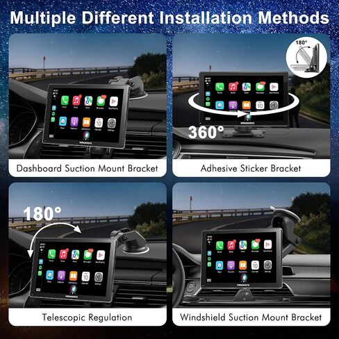 شاشة لمس Carplay لاسلكية مع كاميرا احتياطية: Carplay محمول وستيريو سيارة Android Auto، أجهزة استقبال صوت السيارة مع وصلة مرآة، ملاحة GPS، أجهزة استقبال صوت السيارة، ستيريو السيارة، بلوتوث (9 بوصات) in Kuwait