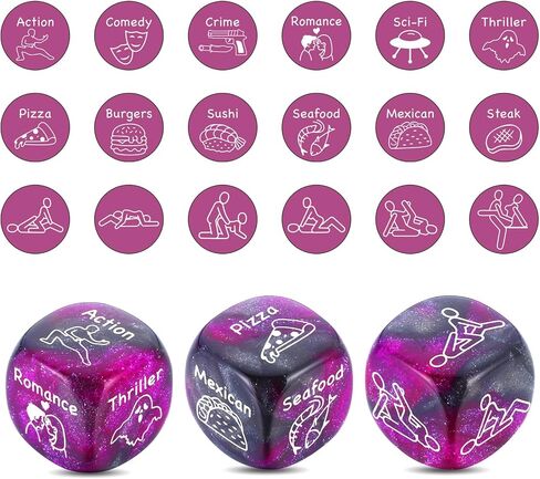 Fathers Day Husband Gifts from Wife, Food Movie Date Night Valentines for Him Her Couples Wedding Gifts Husband Wife Him Her Food Decision Dice 11 Anniversary Birthday Gifts for Boyfriend Girlfriend in Kuwait