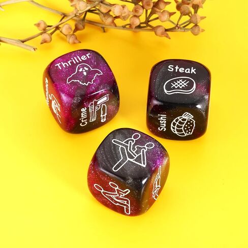 Fathers Day Husband Gifts from Wife, Food Movie Date Night Valentines for Him Her Couples Wedding Gifts Husband Wife Him Her Food Decision Dice 11 Anniversary Birthday Gifts for Boyfriend Girlfriend in Kuwait