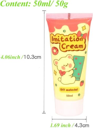 50g/50ml Simulation Imitation Cream Adhesive Gel DIY Fake Whipped Cake Cream Glue for Handmade Phone Case Mirror Jewelry Accessories Decoration with Nozzles (White-1#) in Saudi Arabia