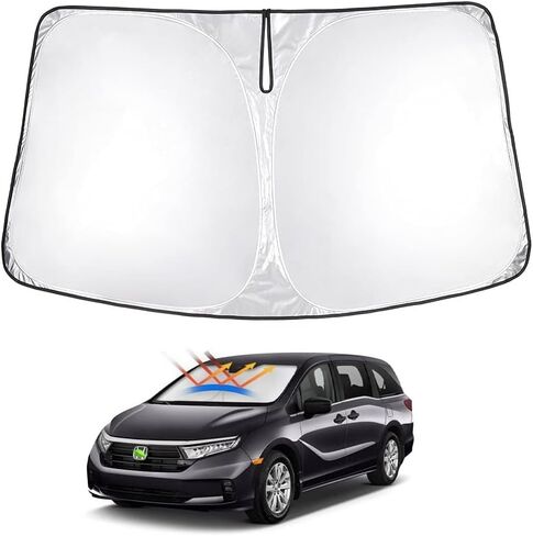 T TGBROS Windshield Sun Shade Custom Fit for 2018-2023 2024 Honda Odyssey LX,EX,EX-L,Touring,Elite Minivan Accessories Foldable Sun Shield Reflective Polyester Sun Visor Cover Block Heat in Saudi Arabia